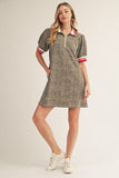 Stadium Style Quarter-Zip Dress - Leopard