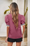 Maya Fierce & Feminine Puff Sleeve Top-Mauve
