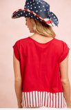 Liberty Star Patch Top - Red