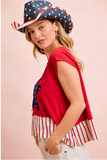Liberty Star Patch Top - Red