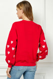 Embroidered Terry Patch Heart Sleeve Sweatshirt