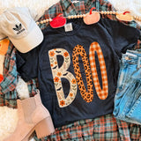 BOO Mixed Pattern Graphic Tee - Black