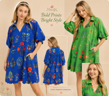 Garden Toss Scallop Hem Dress