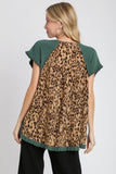 Fringe Trimmed Leopard Back Top