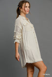 Linen Blend Two-Way Dress Full Button-Up Shacket