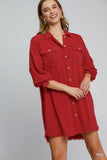 Linen Blend Two-Way Dress Full Button-Up Shacket