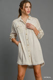 Linen Blend Two-Way Dress Full Button-Up Shacket