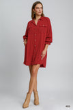 Linen Blend Two-Way Dress Full Button-Up Shacket