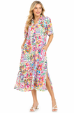 Colorburst Mosaic Patchwork Midi Dress