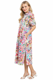 Colorburst Mosaic Patchwork Midi Dress