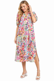 Colorburst Mosaic Patchwork Midi Dress