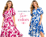 Petal Garden Smocked Waist Midi Dress