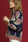 Elena Bouquet Smocked Neck Blouse