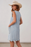 Scallop Pocket Denim Tank Mini Dress