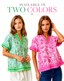 Amalfi Scrollwork Border Blouse