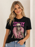 Spooky Glam Skeleton Graphic Tee