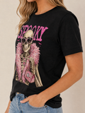 Spooky Glam Skeleton Graphic Tee