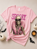 Spooky Glam Skeleton Graphic Tee