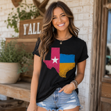 Tri-Color Lone Star State Graphic Tee - Black