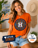 Astros Artisan Patch Graphic Tee- Orange