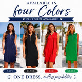 Dockside Days Quarter-Zip Sleeveless Dress