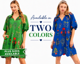 Garden Toss Scallop Hem Dress