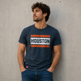 Block Houston Graphic Tee- Heather Blue