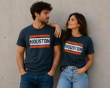 Block Houston Graphic Tee- Heather Blue