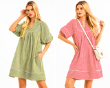 Tailored Stripe Babydoll Dress