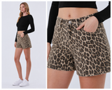 Savage Chic High Rise Shorts- Leopard
