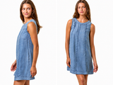 Coastal Drift Denim Shift Dress- Blue