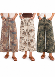Double Ruffle Hem Wide Leg Pants