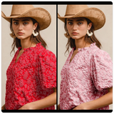 Winona Textured Blouse – Floral
