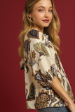Clara Boho Split Neck Charm Top