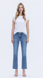 Melissa Raw Hem Straight Denim - Medium Wash
