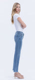 Melissa Raw Hem Straight Denim - Medium Wash