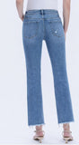Melissa Raw Hem Straight Denim - Medium Wash