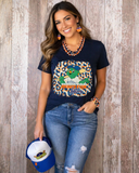 Leopard Orbit Houston Astros Graphic Tee - Navy