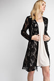 Full Lace Long Duster with Stud Detail - Black