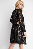 Full Lace Long Duster with Stud Detail - Black