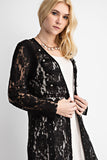 Full Lace Long Duster with Stud Detail - Black