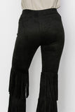 Three Layer Fringe Pilazzo Pants - Black