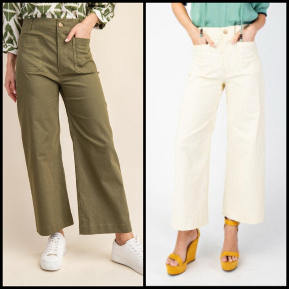 Ankle Skimmer Wide Leg Pants