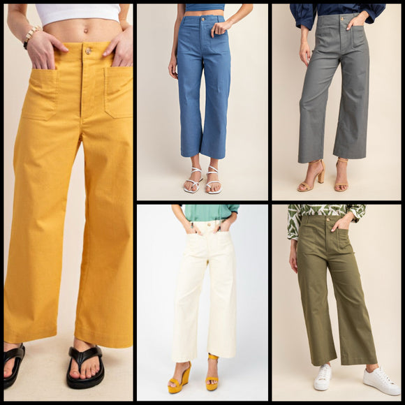 Ankle Skimmer Wide Leg Pants
