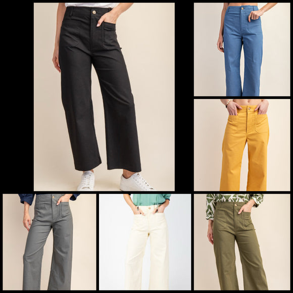 Ankle Skimmer Wide Leg Pants