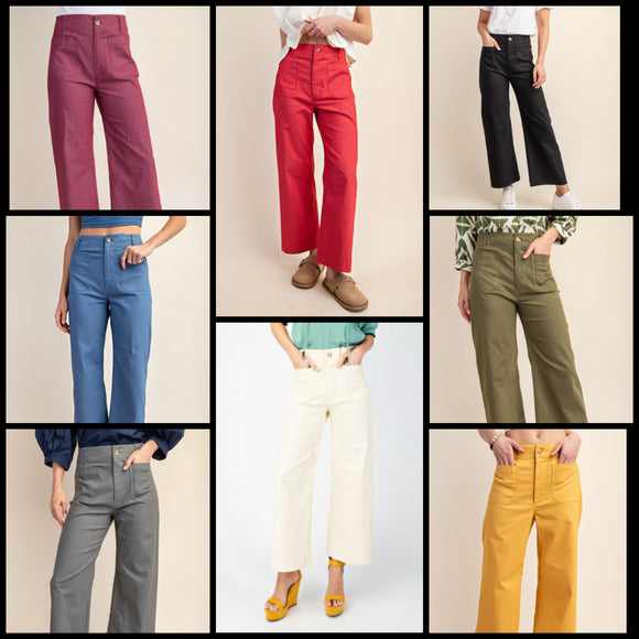 Ankle Skimmer Wide Leg Pants