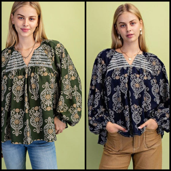 Sierra Smocked Boho Blouse