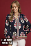 Elena Bouquet Smocked Neck Blouse