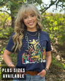 Nativity Glow Graphic Tee-Navy