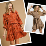 Maeve Golden Leaf Button Dress